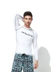 [69SLAM] Men's White Black Line Body Correction Rash Guard (Top) 51% OFF, Beach Wear